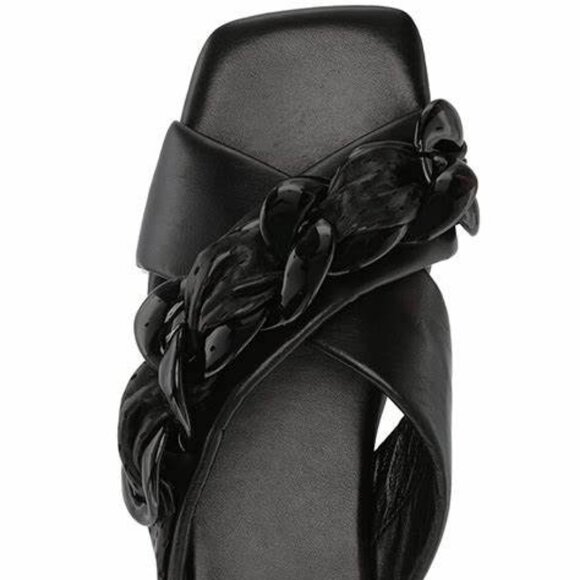 Vince Camuto Shoes - VINCE CAMUTO Azori Black Cushioned Flat Slide Sandals 6.5 M US  37 EU